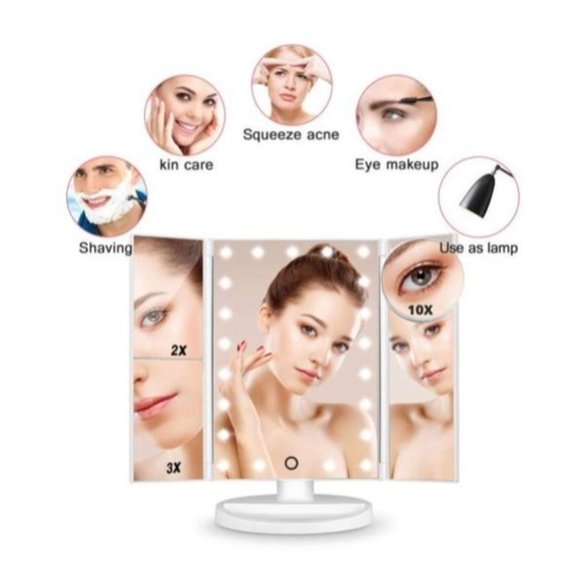 SKONYON Vanity Lighted 10X 3X 2X 1X Magnifying with 22 LED Lights, Touch Screen, - Picture 4 of 4